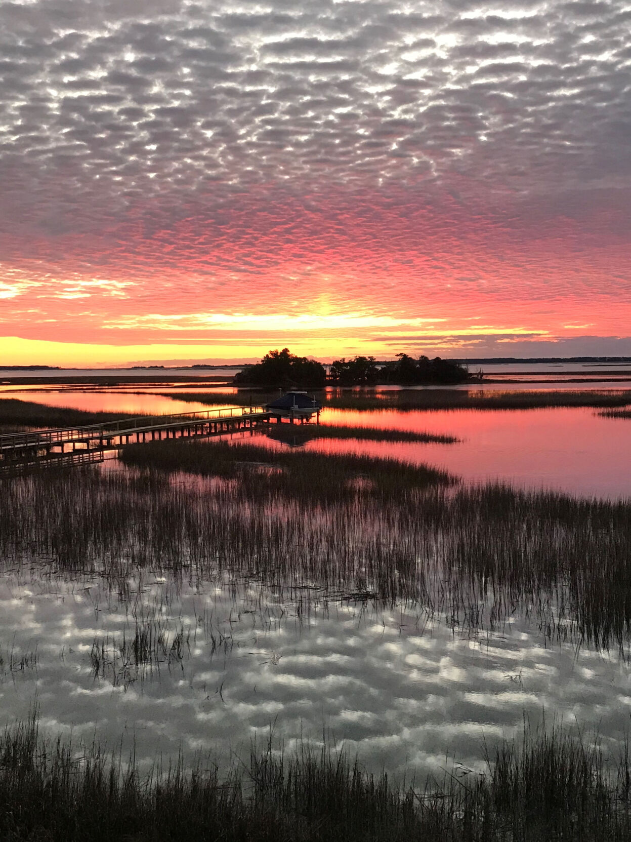 Sunset along the water